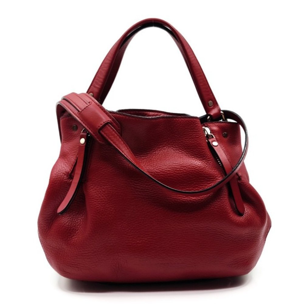 authentic BURBERRY Red Leather Crossbody Bag - Picture 2 of 11
